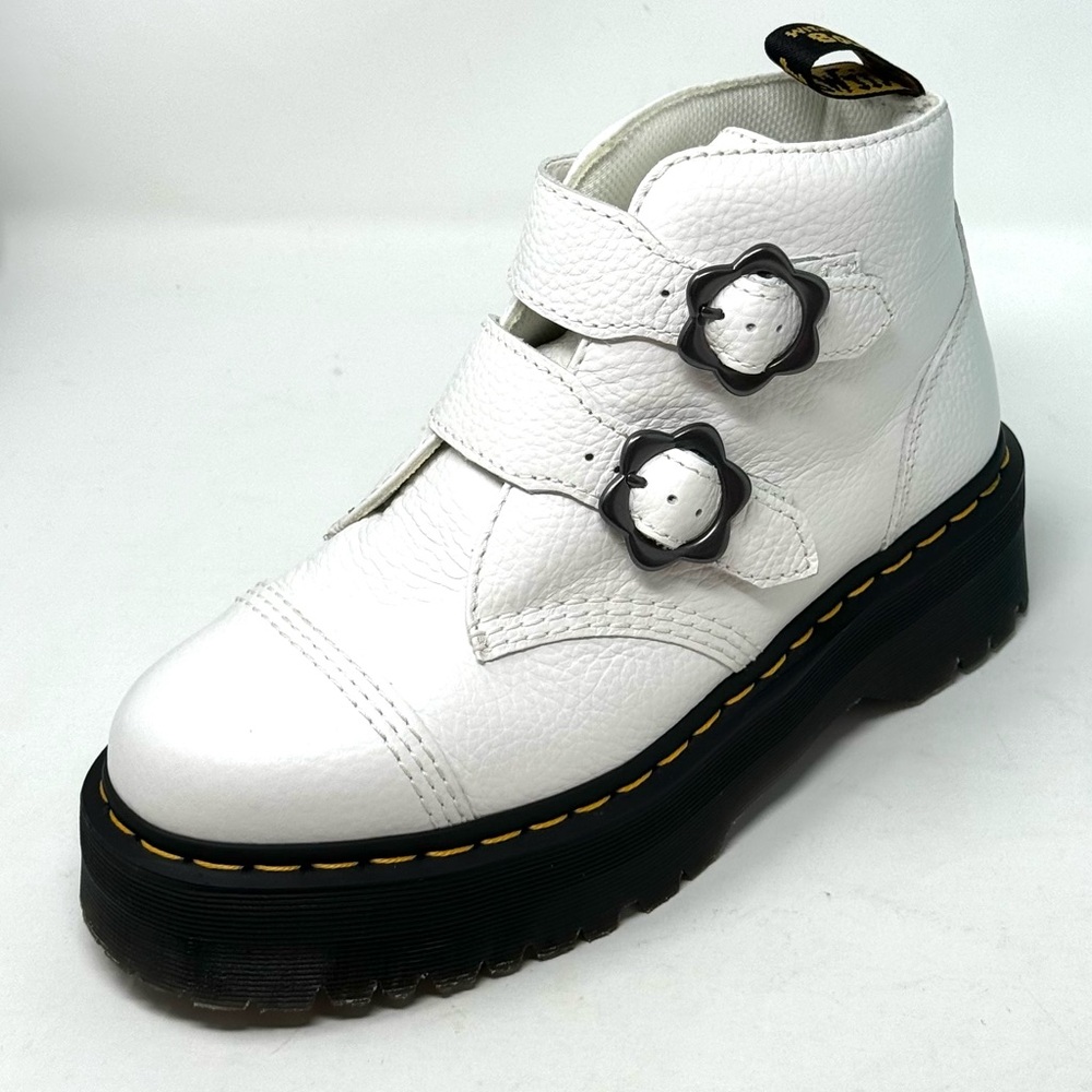 Dr. Martens Devon Flower white Buckle Boots. - Picture 2 of 13